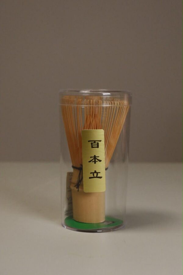 Bamboo chasen whisk in its case