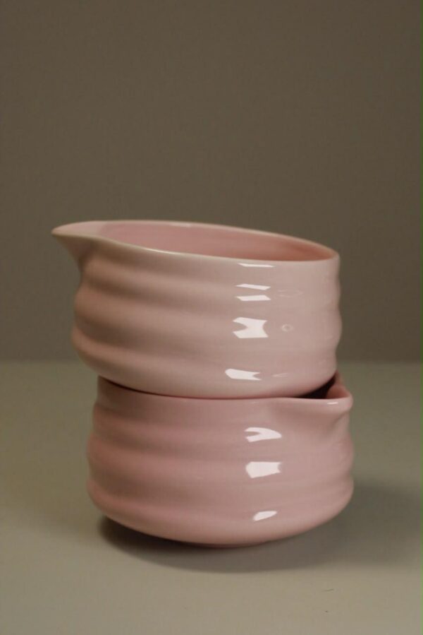 Two pink MATCHLLO chawan bowls